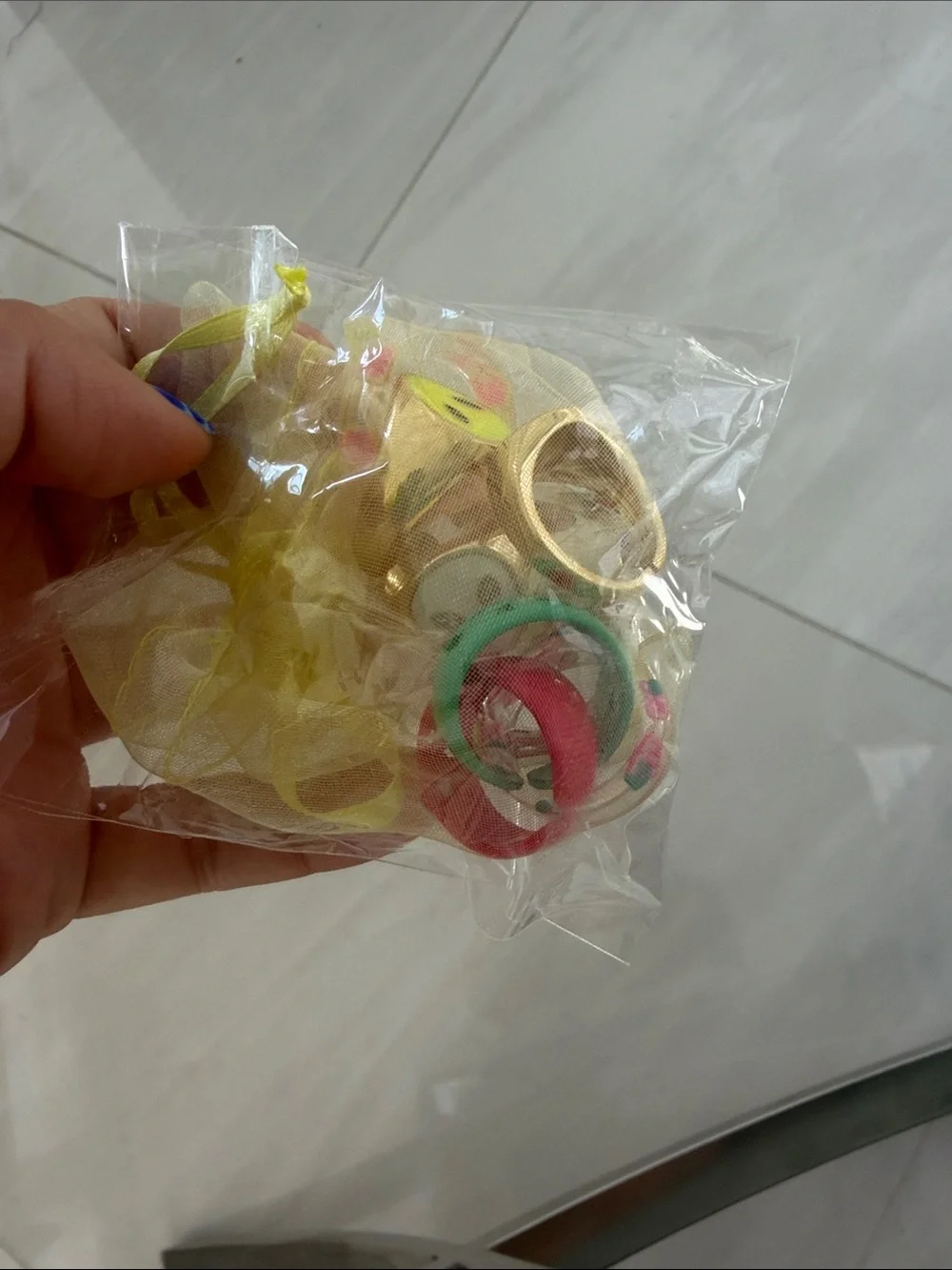 Colorful Mixed Rings Set - Pink, Teal, Gold